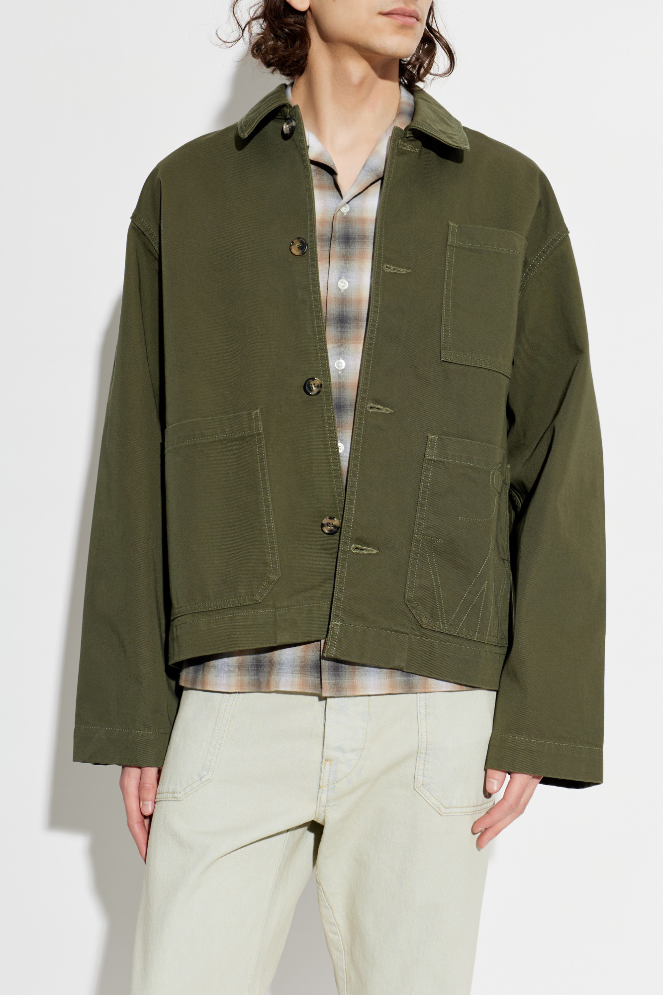 JW Anderson Denim jacket with embroidered logo | Men's | Vitkac